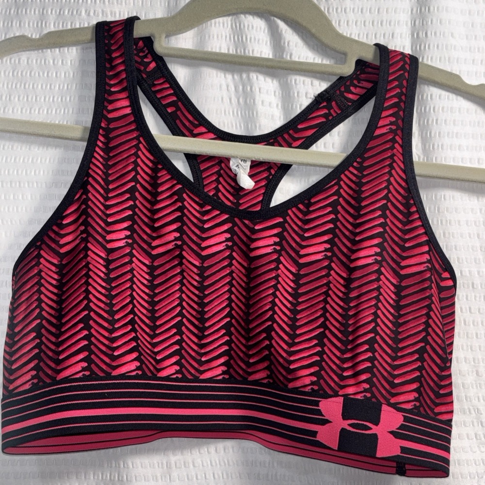 Under Armour Heat Gear Large Red Pink Sports Bra